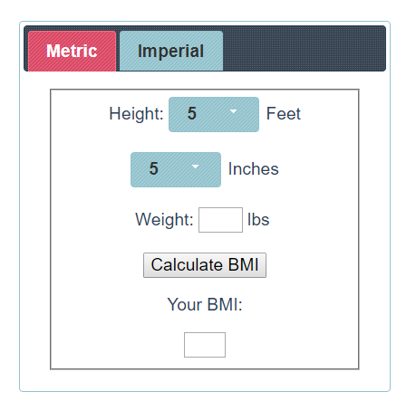 jQuery bmiCalculator